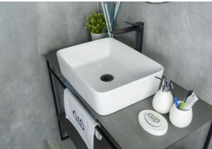 Раковина GID-ceramic N9103 накладная прямоугольная 48, керамика купить,91540