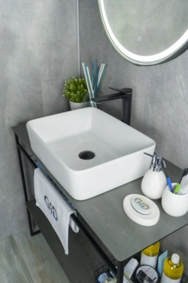Раковина GID-ceramic N9103 накладная прямоугольная 48, керамика купить,91540