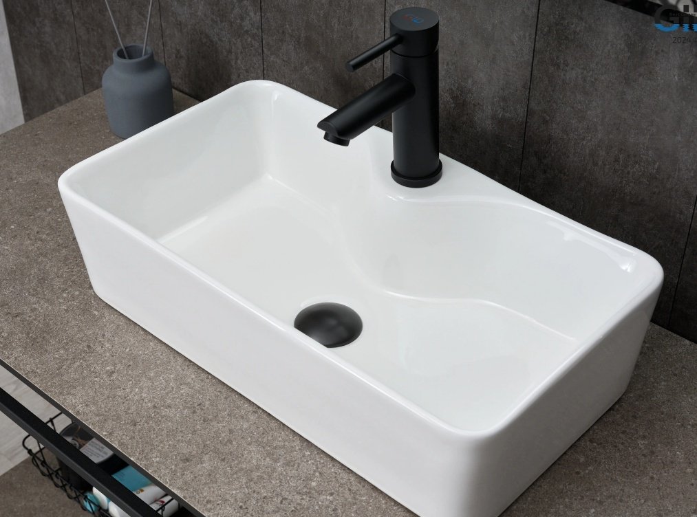 Раковина GID-ceramic N9092 накладная прямоугольная 55, керамика