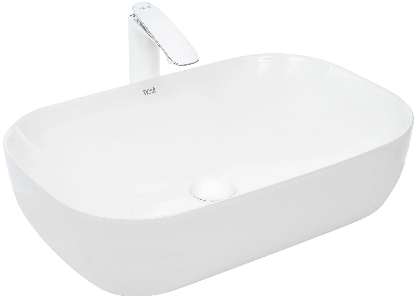Раковина WeltWasser WW ELBACH 21434 накладная прямоугольная 61 см, фаянс