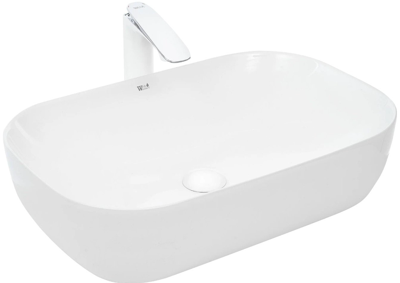 Раковина WeltWasser WW ELBACH 21434 накладная прямоугольная 61 см, фаянс купить,78200