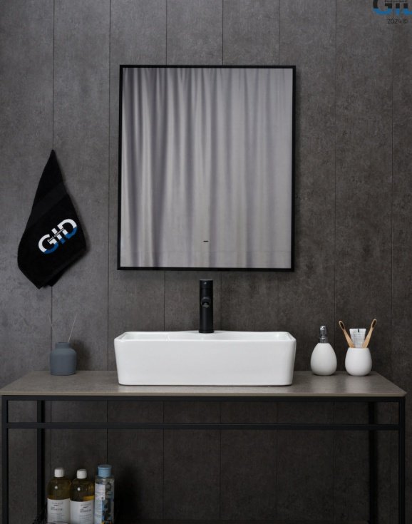 Раковина GID-ceramic N9092 накладная прямоугольная 55, керамика