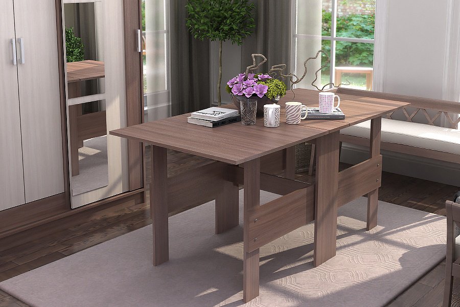 Стол-книжка DOMA Standart 2, 160х80x75 см, ЛДСП, коричневый купить,NaN