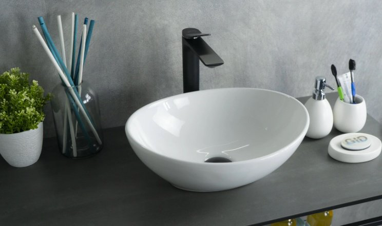 Раковина GID-ceramic N9138 накладная овальная 41, керамика купить,50103