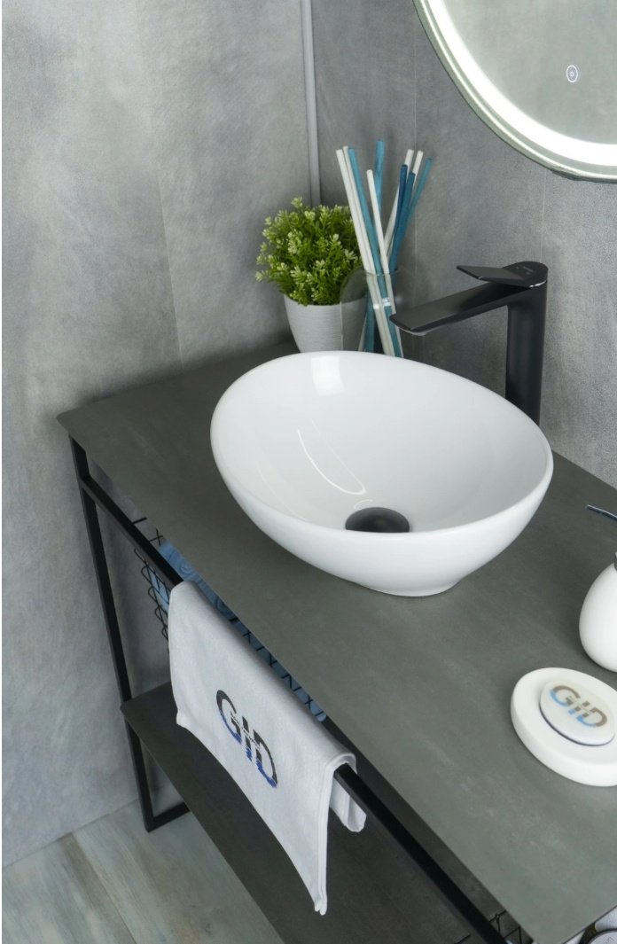 Раковина GID-ceramic N9138 накладная овальная 41, керамика