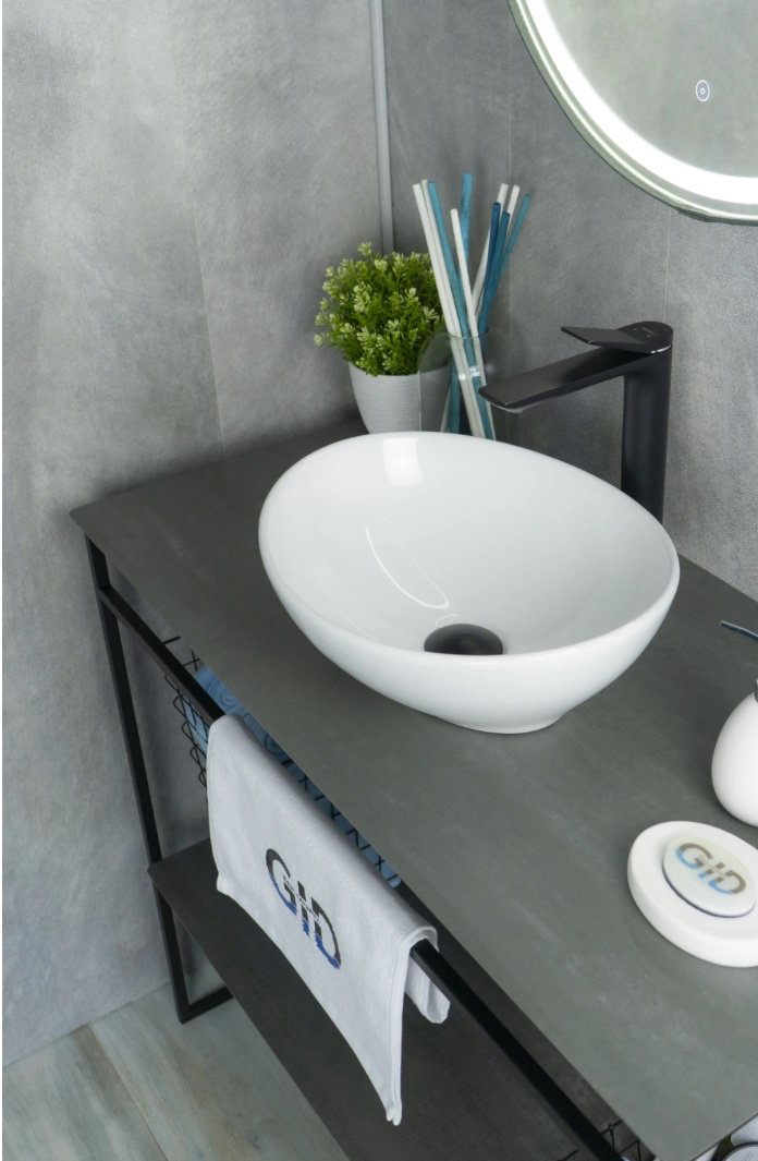 Раковина GID-ceramic N9138 накладная овальная 41, керамика купить,50103