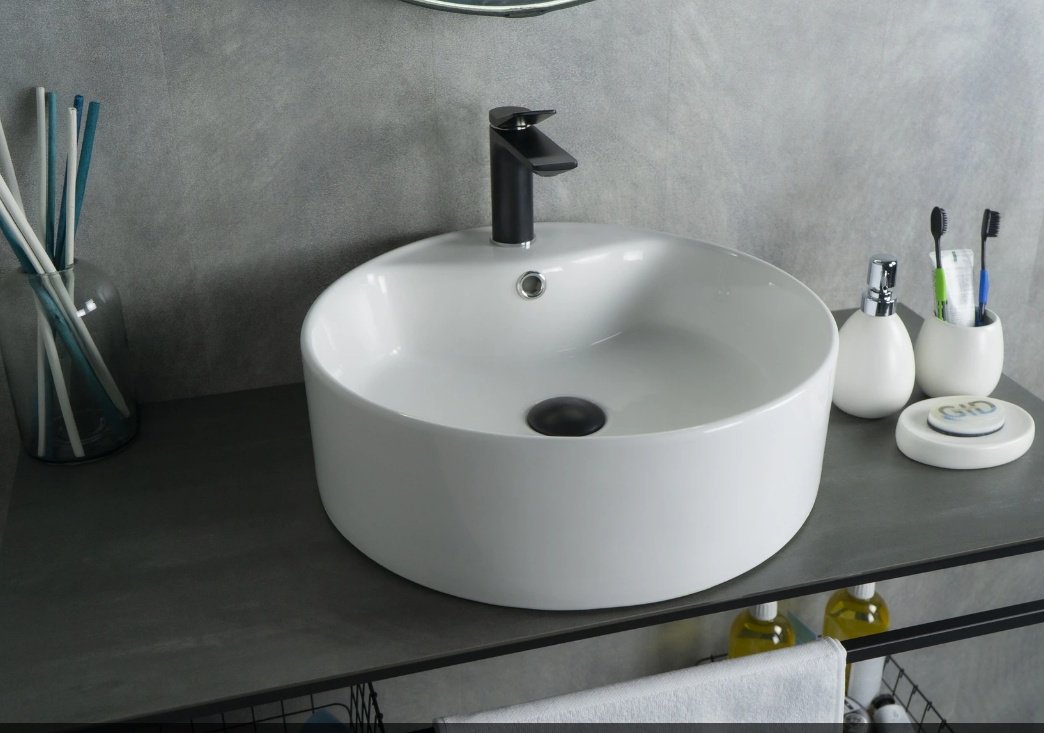 Раковина GID-ceramic N9008b накладная круглая 46, керамика
