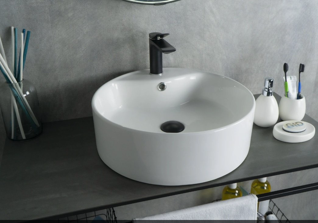 Раковина GID-ceramic N9008b накладная круглая 46, керамика купить,72535