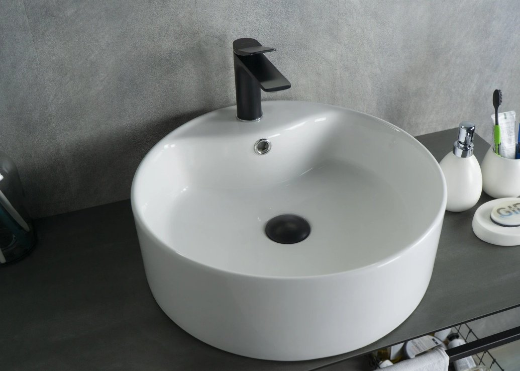 Раковина GID-ceramic N9008b накладная круглая 46, керамика
