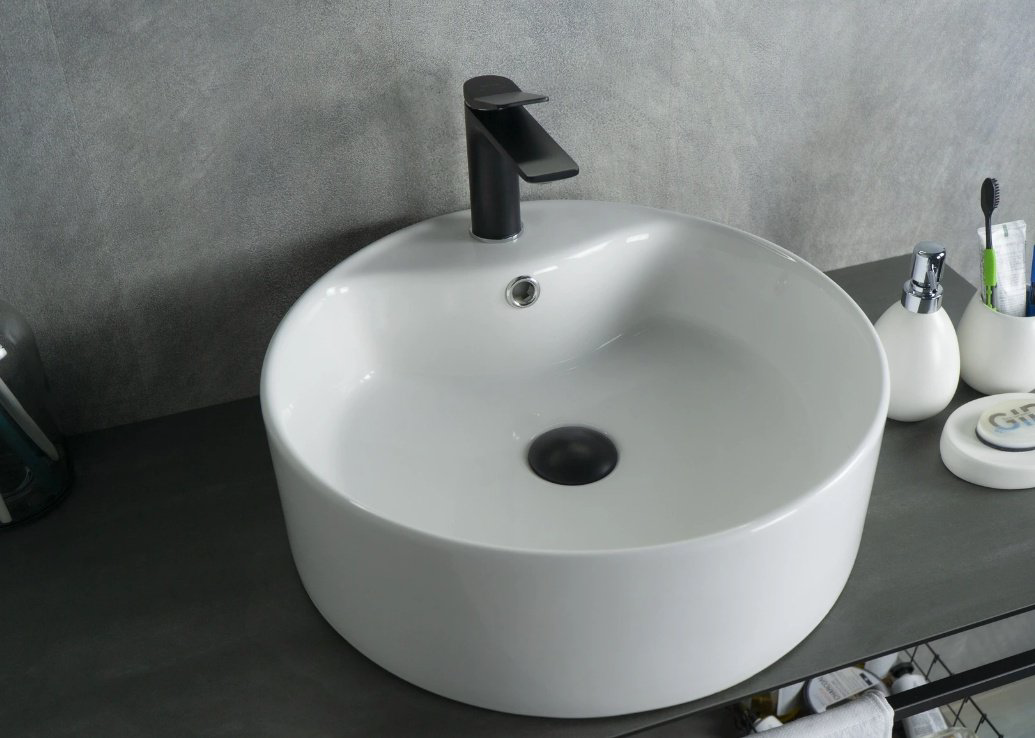 Раковина GID-ceramic N9008b накладная круглая 46, керамика купить,72535
