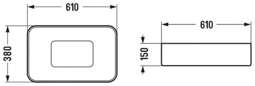 Раковина WeltWasser WW ELBACH 78575-60 MT-GR накладная прямоугольная 61 см, фаянс