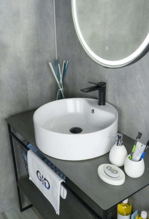 Раковина GID-ceramic N9008b накладная круглая 46, керамика