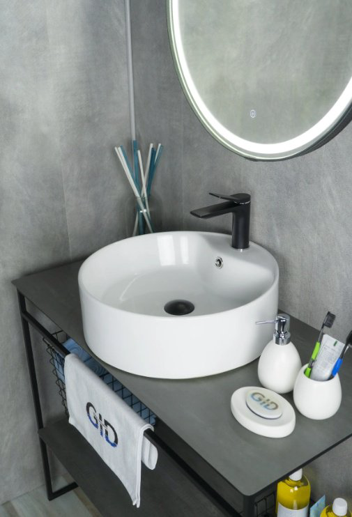 Раковина GID-ceramic N9008b накладная круглая 46, керамика купить,72535