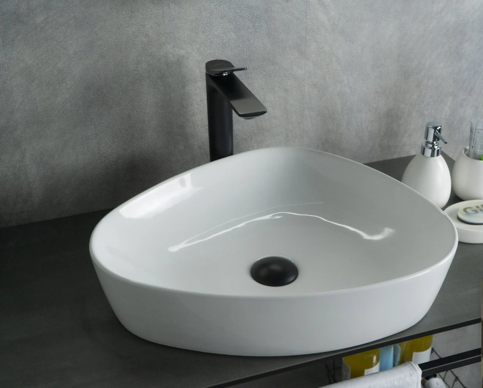 Раковина GID-ceramic N9386 накладная нестандартная 40, фаянс купить,56860