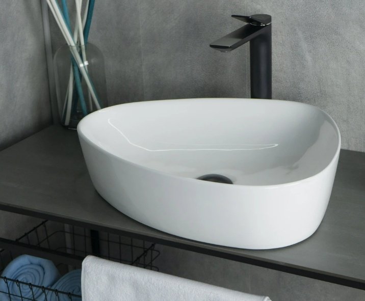 Раковина GID-ceramic N9386 накладная нестандартная 40, фаянс