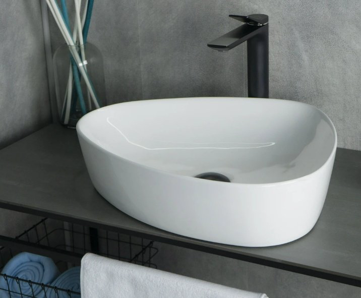 Раковина GID-ceramic N9386 накладная нестандартная 40, фаянс купить,56860