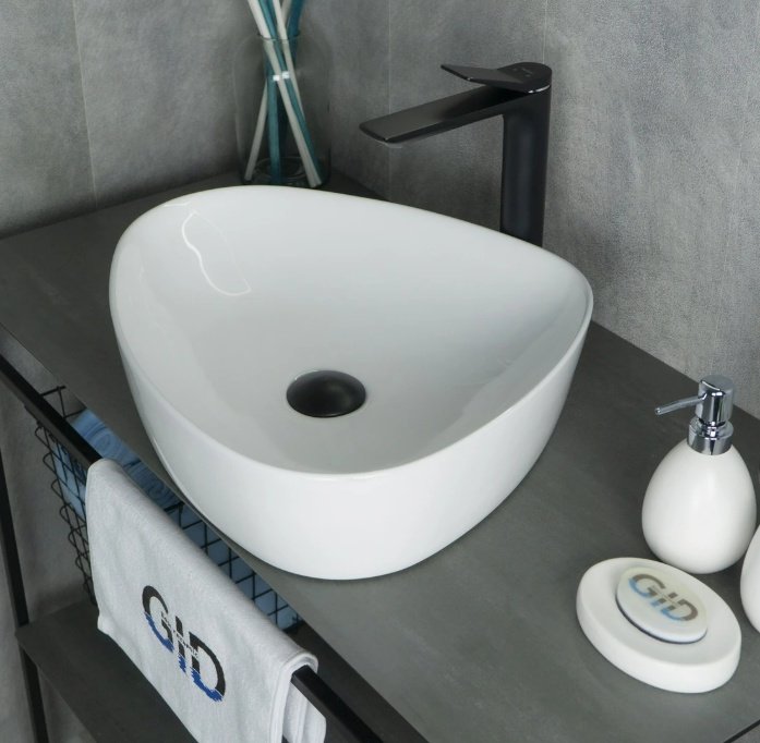 Раковина GID-ceramic N9386 накладная нестандартная 40, фаянс