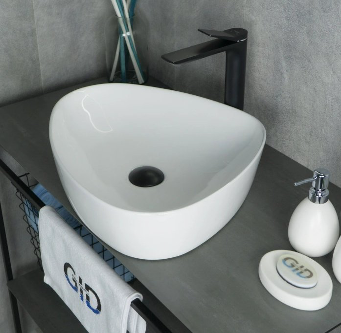 Раковина GID-ceramic N9386 накладная нестандартная 40, фаянс купить,56860