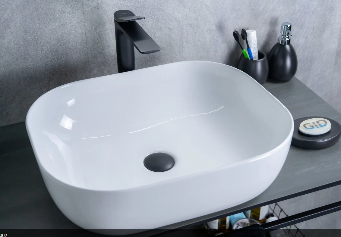 Раковина GID-ceramic D1302 накладная прямоугольная 50, керамика купить,95420