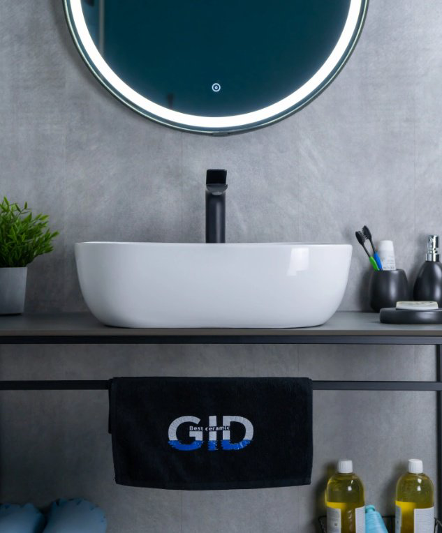 Раковина GID-ceramic D1302 накладная прямоугольная 50, керамика купить,95420