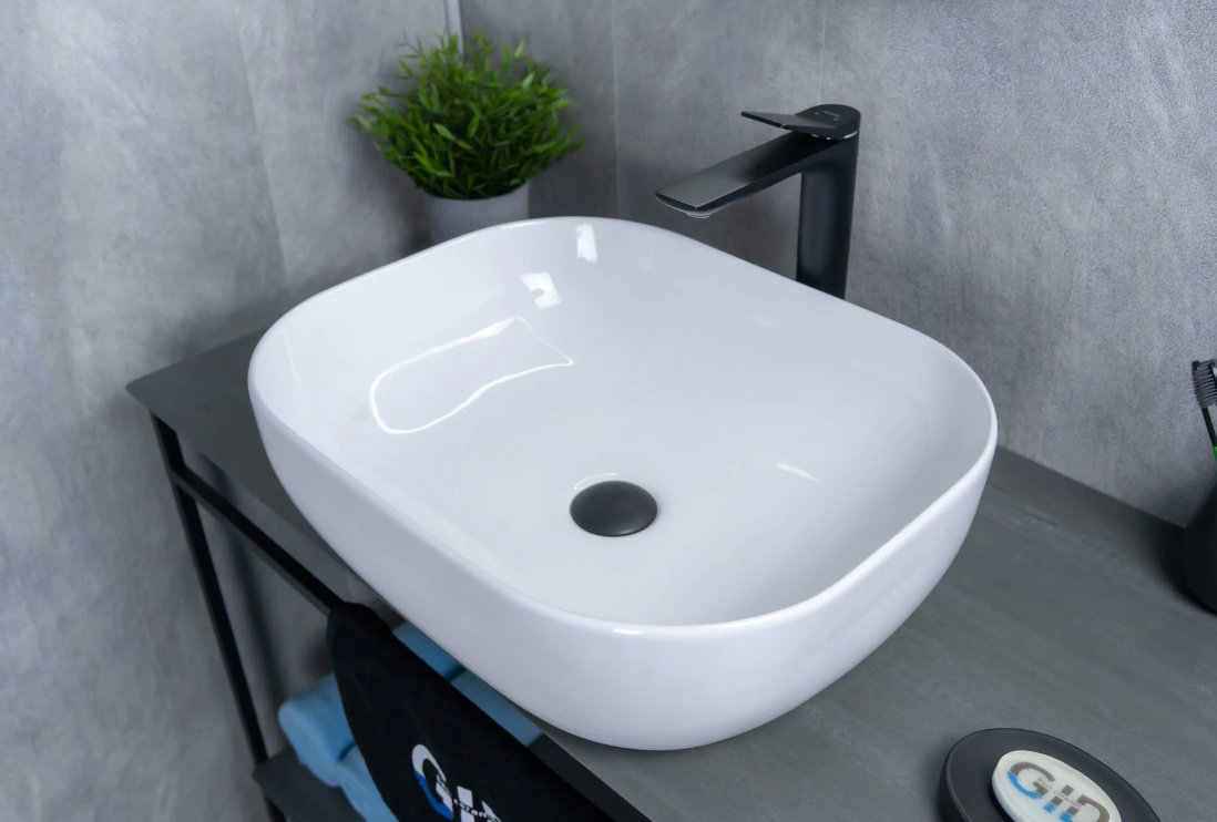 Раковина GID-ceramic D1302 накладная прямоугольная 50, керамика купить,95420