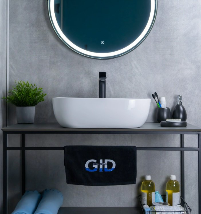 Раковина GID-ceramic D1302 накладная прямоугольная 50, керамика купить,95420
