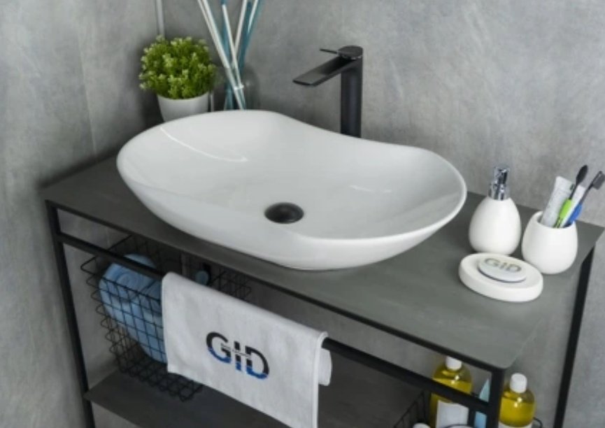 Раковина GID-ceramic N9175 накладная овальная 66, керамика
