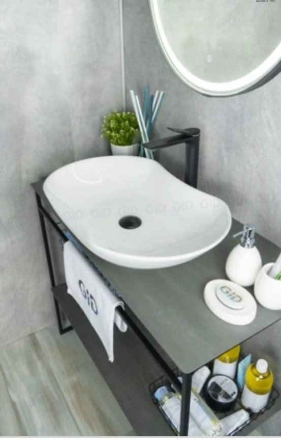 Раковина GID-ceramic N9175 накладная овальная 66, керамика купить,103977
