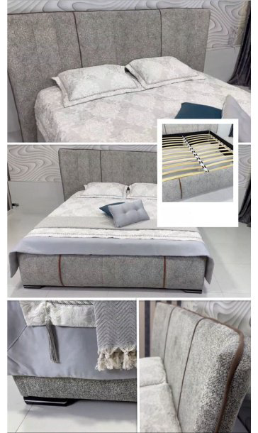 Кровать Doma M-180 180x200см с матрасом серая купить,NaN