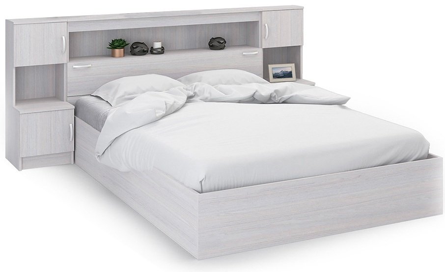Кровать Doma BS 160x200см с матрасом светло-серая купить,NaN
