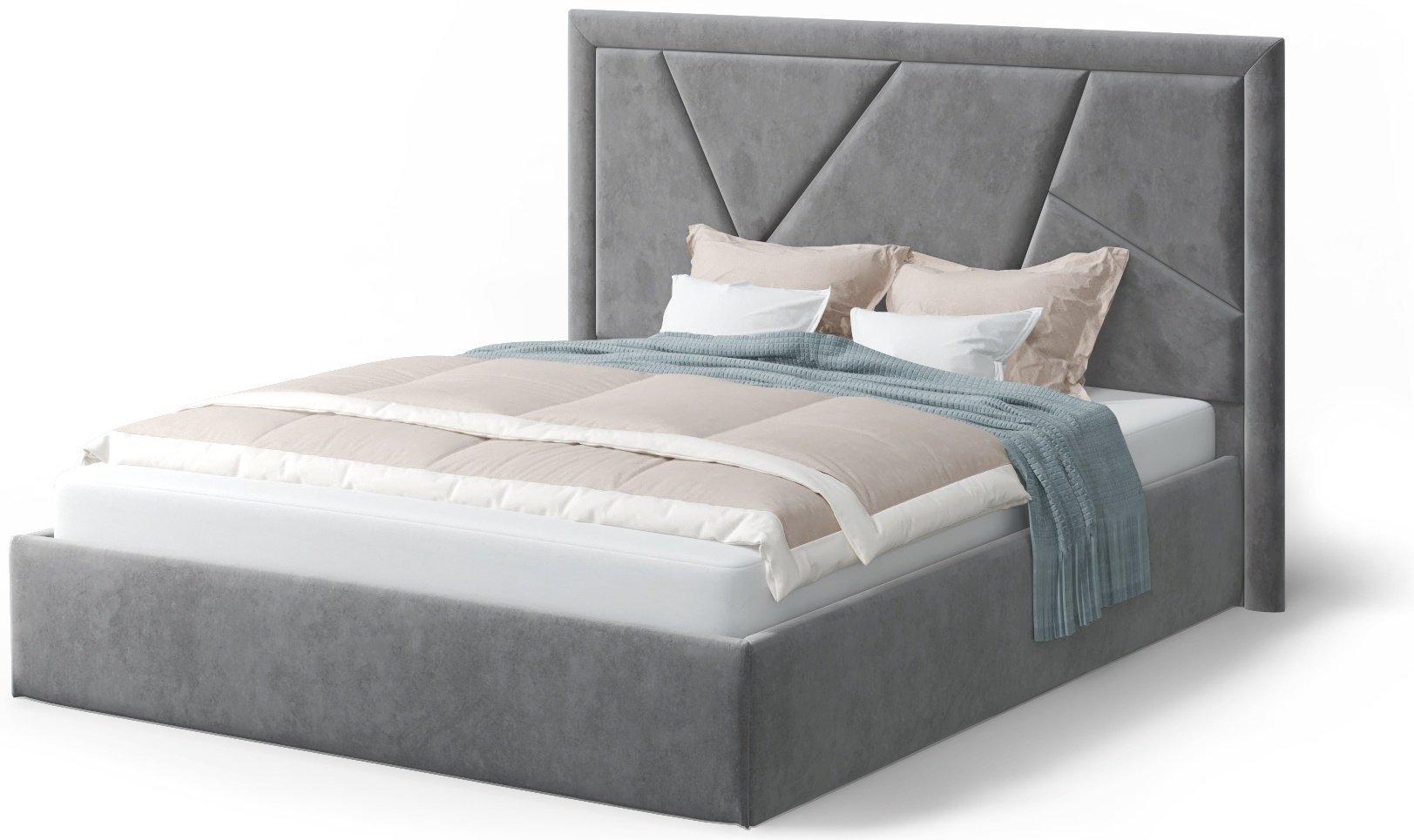 Кровать Doma Indigo-New 160x200см с матрасом серая купить,NaN