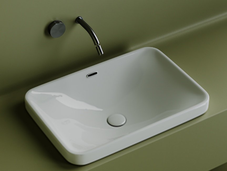 Раковина Ceramicanova CN5041 врезная прямоугольная 60.5, санфарфор