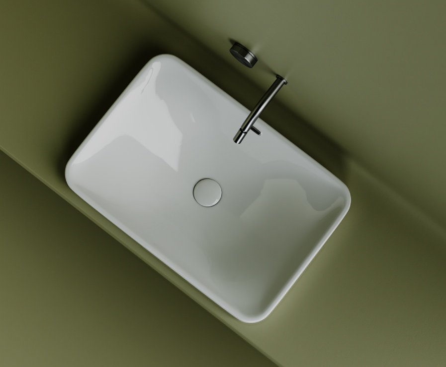 Раковина Ceramicanova CN5041 врезная прямоугольная 60.5, санфарфор