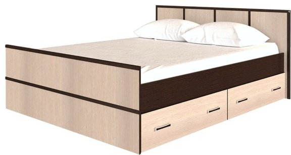 Кровать Doma Sakara 140x200см с матрасом бежево-коричневая купить,NaN