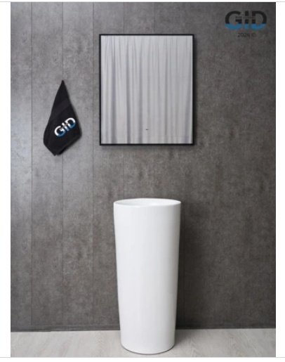 Раковина GID-ceramic Nb130w с пьедесталом круглая 41, керамика