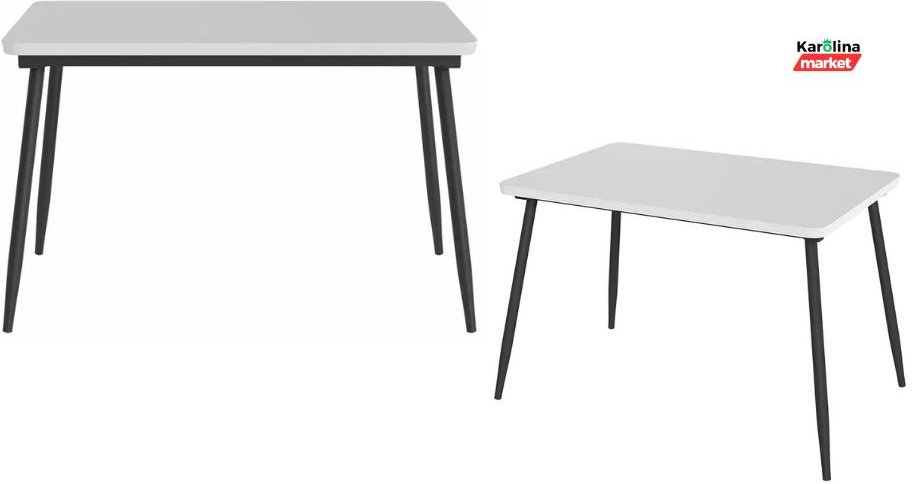 Обеденный стол DOMA Loft DET-120, 120х80x75 см, ЛДСП, черный, белый купить,NaN
