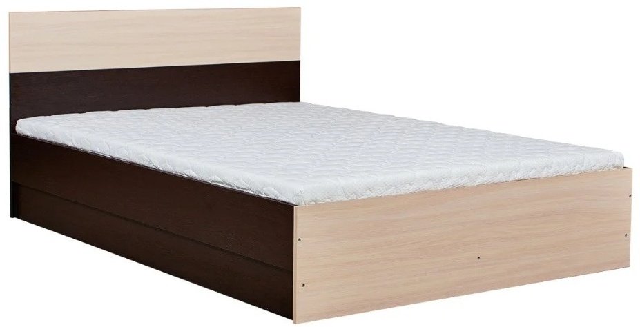 Кровать Doma Uno-160 8651686 160x200см с матрасом бежево-коричневая купить,NaN