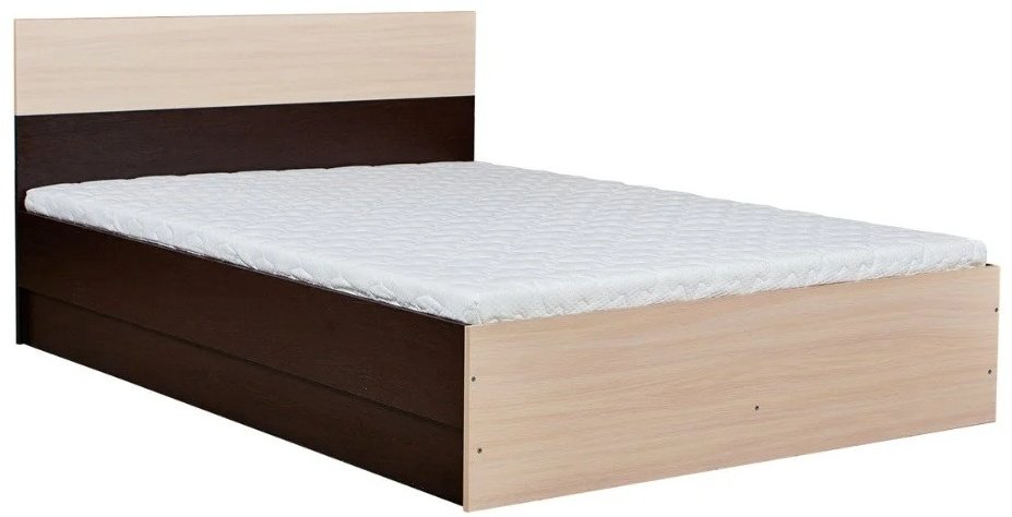 Кровать Doma Uno-160 8651686 160x200см с матрасом бежево-коричневая купить,NaN
