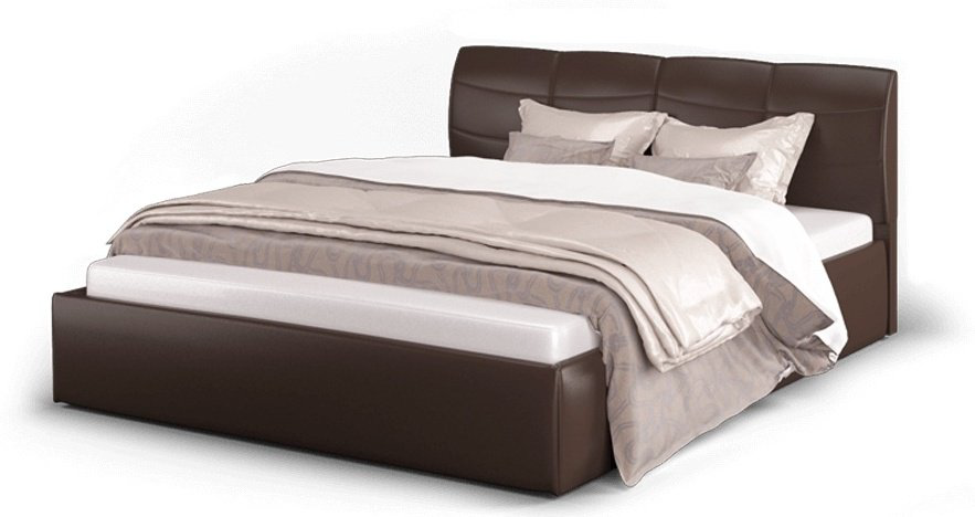 Кровать Doma RI-160 160x200см с матрасом коричневая купить,NaN