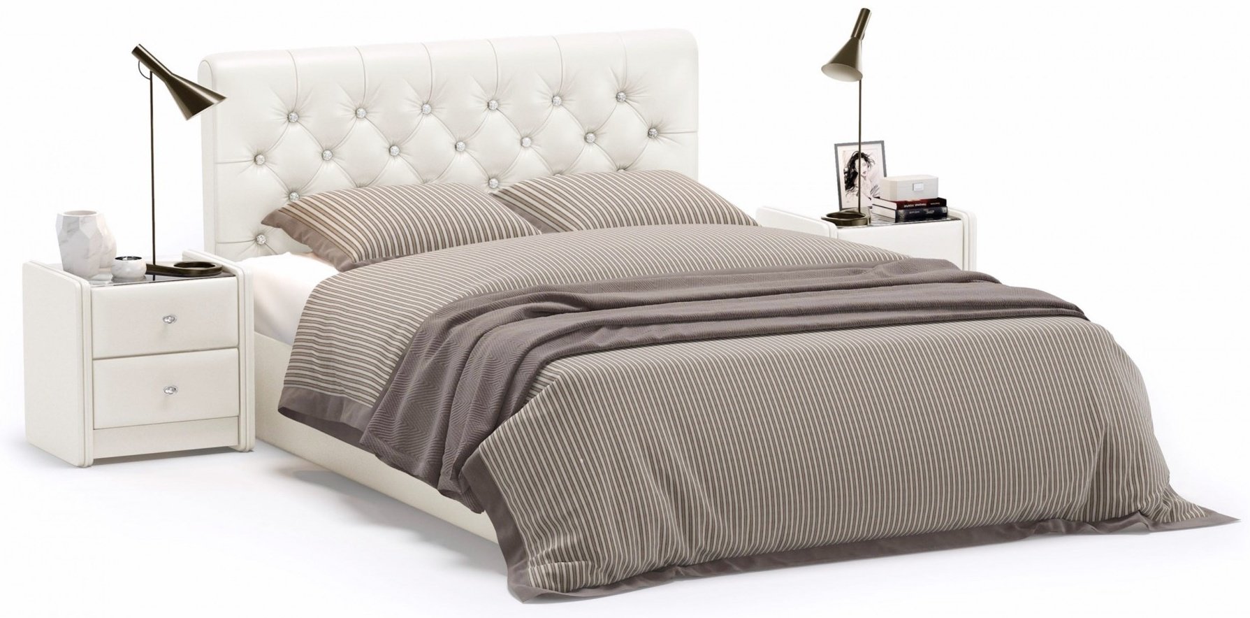 Кровать Imperial Беатриче 160x200см сПМ слоновая кость купить,NaN