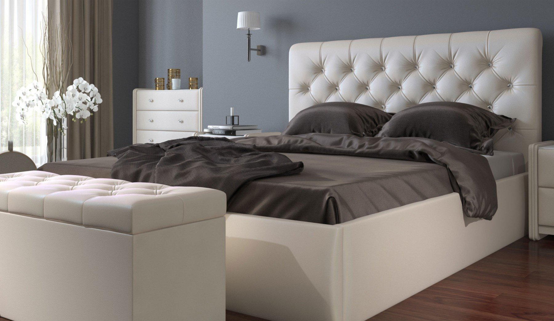 Кровать Imperial Беатриче 160x200см сПМ слоновая кость купить,NaN