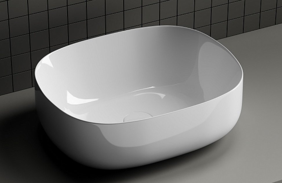Раковина Ceramicanova CN6018 накладная прямоугольная 46, санфарфор