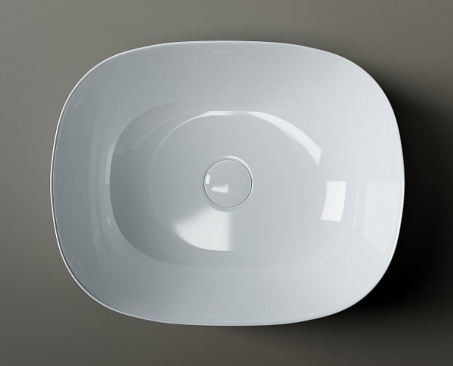 Раковина Ceramicanova CN6018 накладная прямоугольная 46, санфарфор
