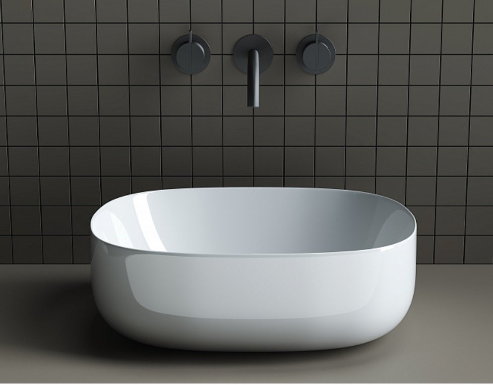 Раковина Ceramicanova CN6018 накладная прямоугольная 46, санфарфор