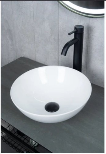 Раковина GID-ceramic 9081W накладная овальная 36, керамика