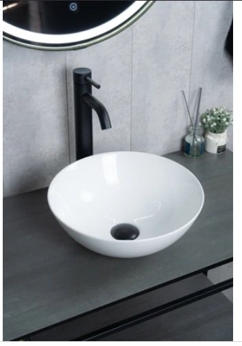 Раковина GID-ceramic 9081W накладная овальная 36, керамика