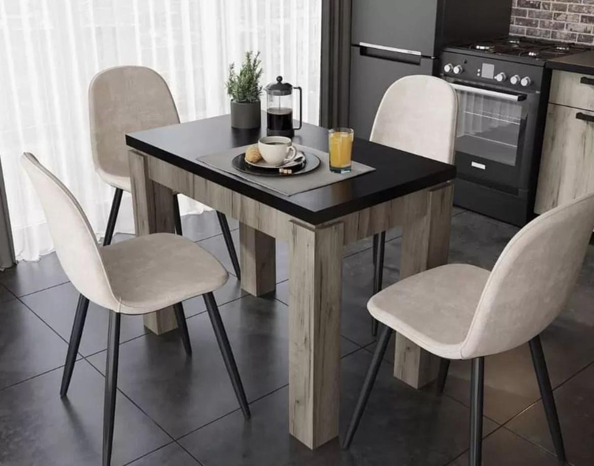 Обеденный стол DOMA EDIN-B 48561, 98х58x76 см, ЛДСП, черный, серый купить,NaN