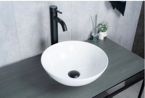 Раковина GID-ceramic 9081W накладная овальная 36, керамика