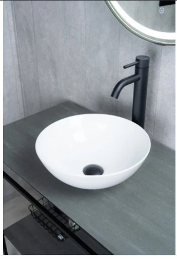 Раковина GID-ceramic 9081W накладная овальная 36, керамика