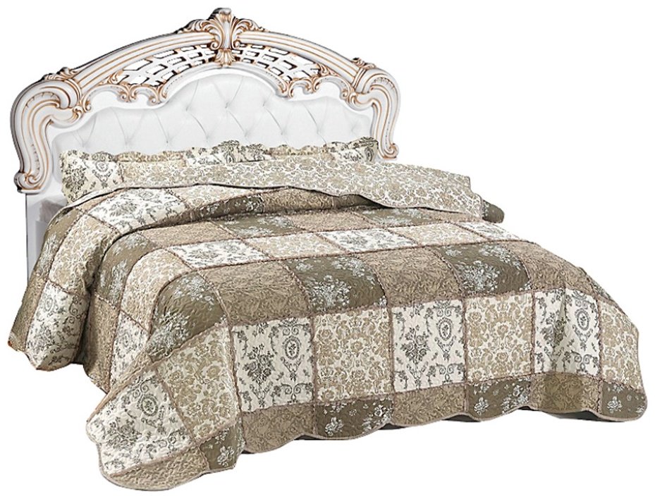 Кровать Doma Розалия КМК 0456.6-01 160x200см бело-золотистая купить,NaN